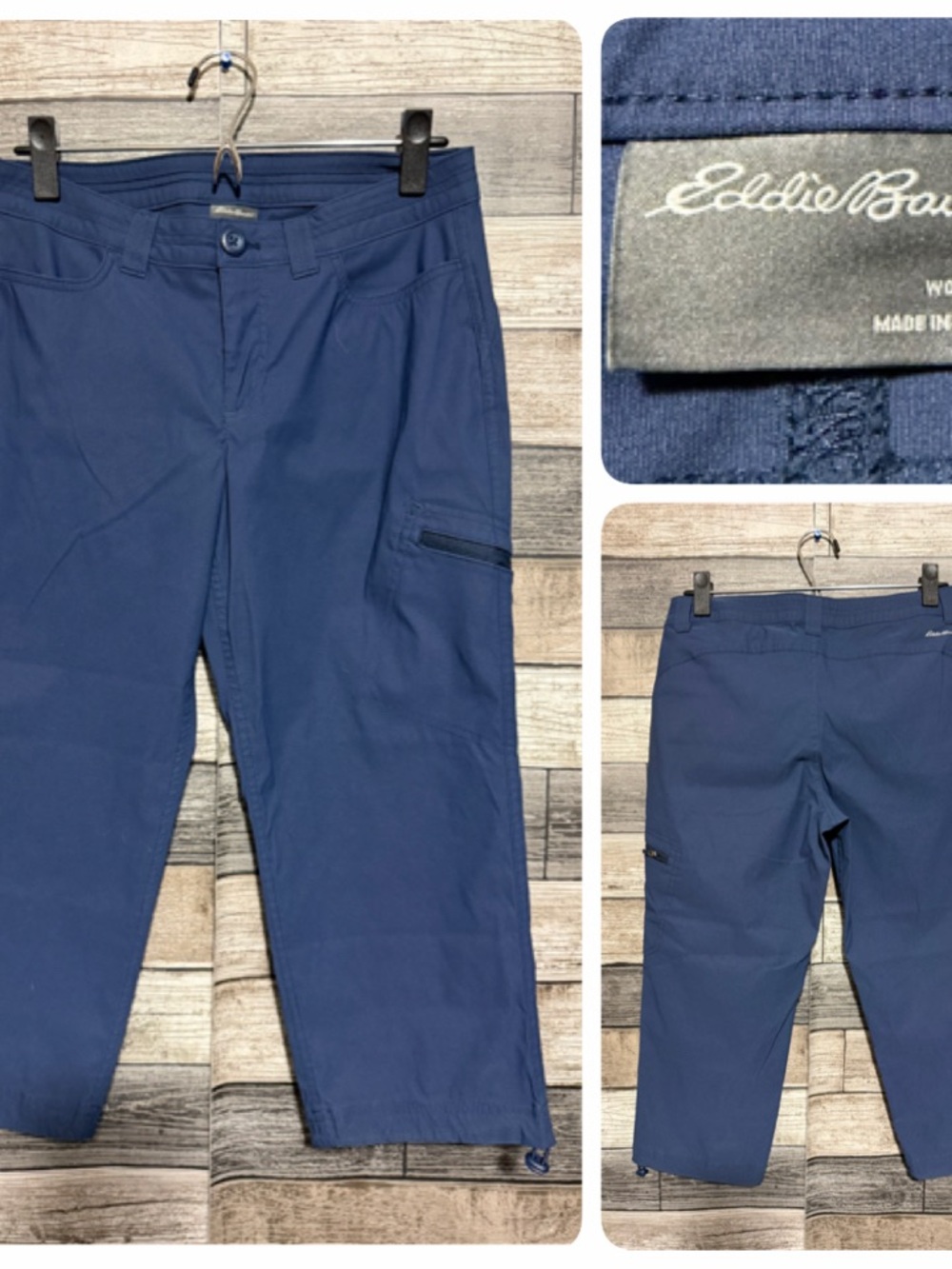 Eddie Bauer Capri Hiking Pants Women’s 4 Navy Blue (Inseam 19.5) Stretch